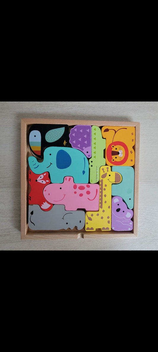 Fat brain toys Kids 11 piece shaper sorting animal puzzle Puzzle