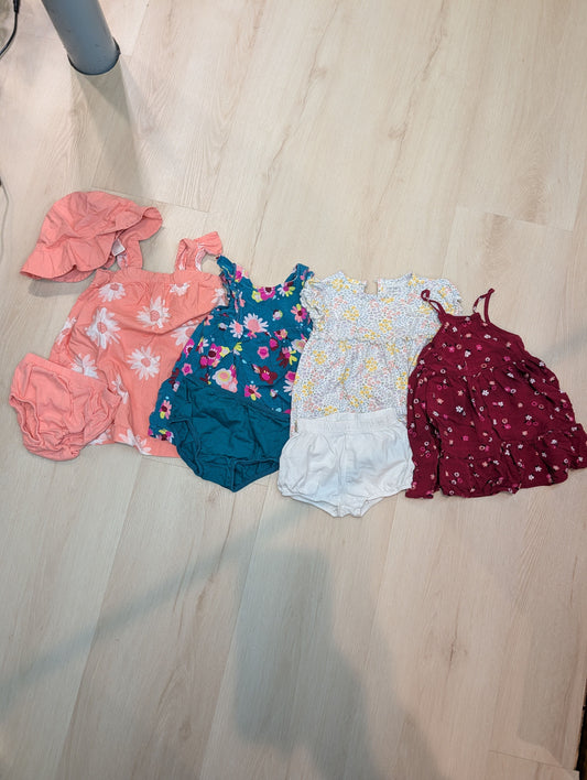 Carters, Cat & Jack, Old Navy Flower dresses, 12m Dresses with flowers and matching diaper covers 12 Months