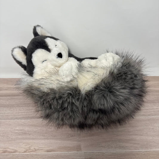 FAO Schwarz 10in Big Tails Husky Cuddle Plush Like new Plush Toys