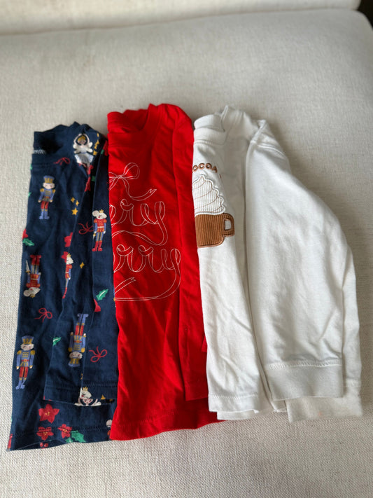 cat & jack GUC Christmas/winter long sleeve bundle 3T