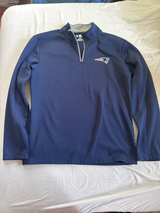 NFL team apparel, medium, quarter zip New England Patriots navy blue zip shirt Men's - M