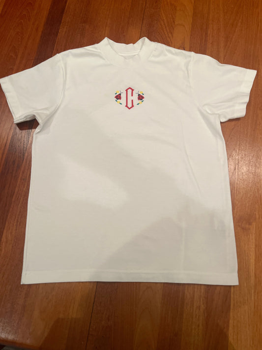 FAST FRIENDS 12 White tee with monogram C with lady bugs 12