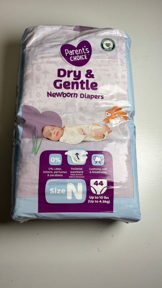 Parents Choice newborn diapers 44 pack New in package Potty and Diapering