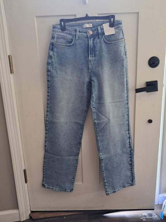 BRAND NEW 10 Long Lauren Conrad high rise Straight leg jeans Medium wash Brand New Women's 10