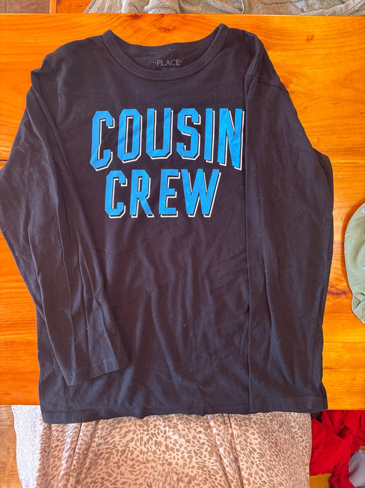 Place black long sleeve t-shirt 10/12 Cousin crew shirt 10