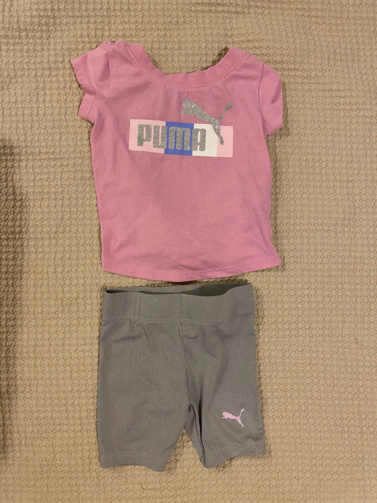 Puma Tshirt and shorts activewear set 12 Months