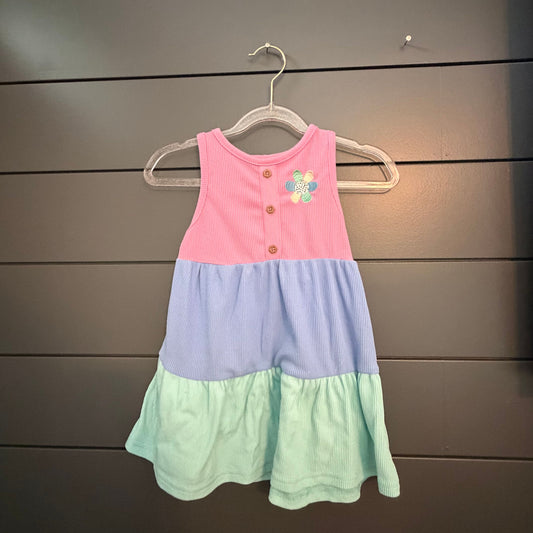 Picapino Dress, color block flower 12 Months