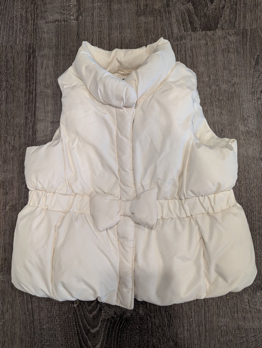 Baby Gap White Puffer Vest w/ Bow 12-18 months, button-front 12 Months