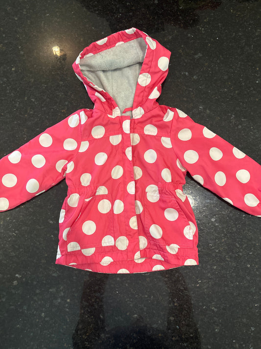 Carters Carters lined water resistant jacket pink polka dots 18m 18 Months