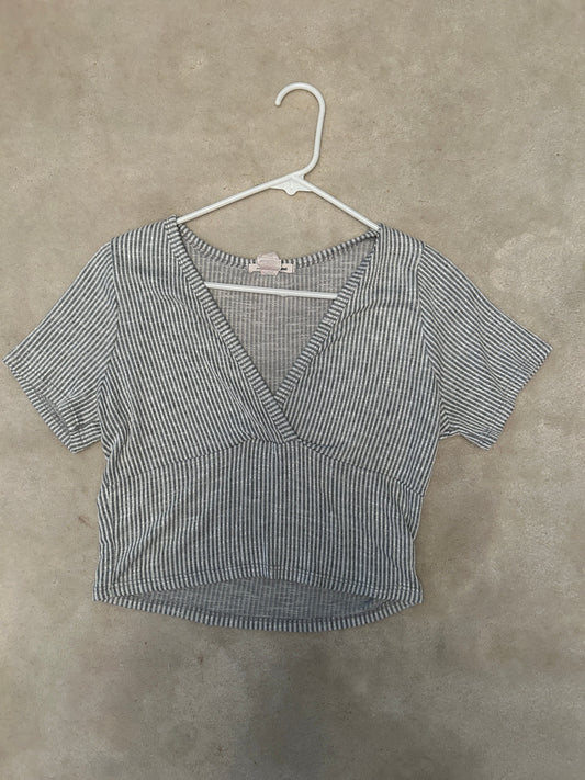 Caution to the Wind Blue and white striped top Women's - L